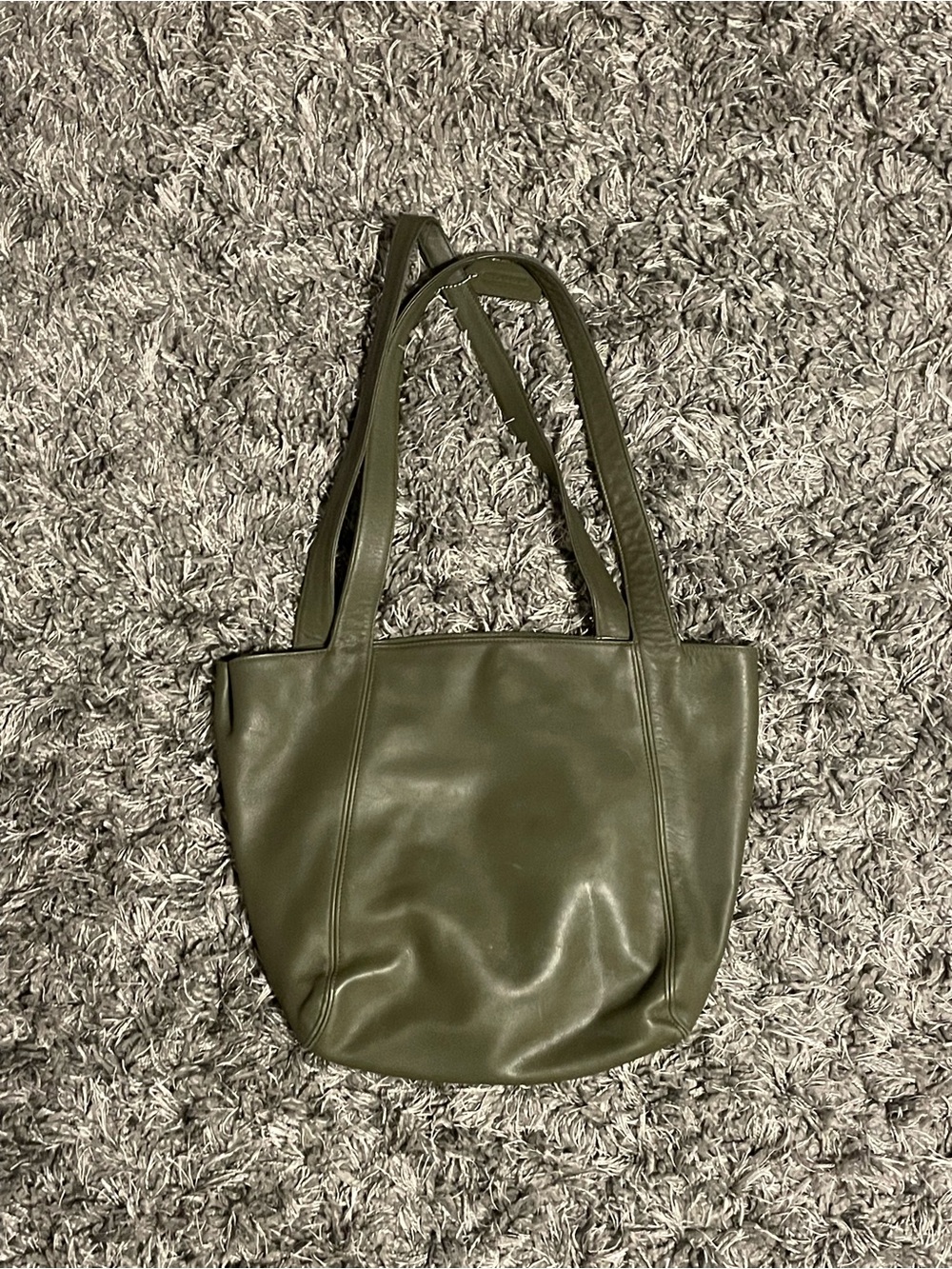 Coach Olive Green Leather Tote Bag - Picture 2 of 5